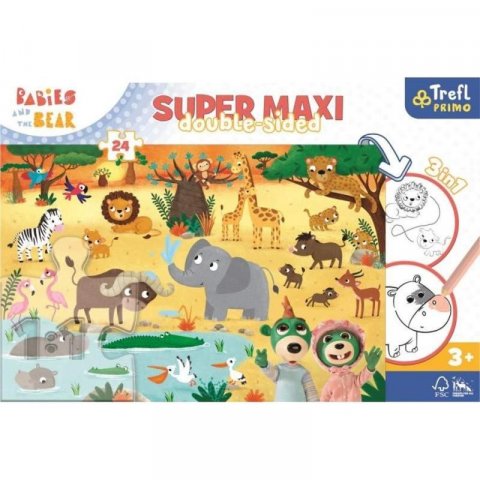 neuveden: Trefl Puzzle Treflíci v ZOO super maxi 24 dílků - oboustranné