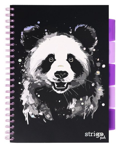 -: Spirálový blok A4, 100l, 80g, linkovaný - Panda