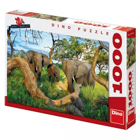 neuveden: Sloni z Botswany - Puzzle 1000 dílků