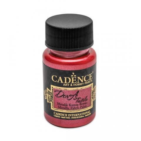 neuveden: Metalická barva na textil Cadence Dora Textile - červená / 50 ml neuveden: Metalická barva na textil Cadence Dora Textile - červená / 50 ml