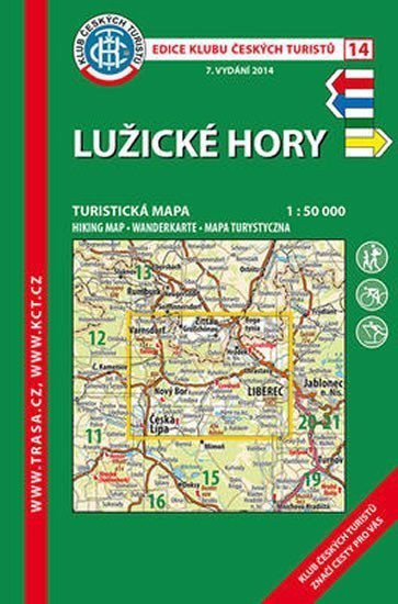 neuveden: Lužické hory /KČT 14 1:50T Turistická mapa