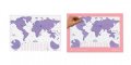 neuveden: Stírací mapa světa Neon Purple