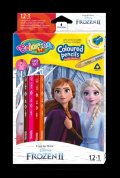 neuveden: Colorino Disney Frozen - pastelky trojhranné 12 barev + ořezávátko