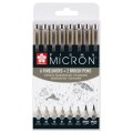 neuveden: Sakura sada Pigma Micron Fineliners  - 6 šedých technických popisovačů, 2 p