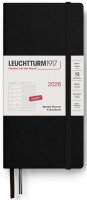 neuveden: Weekly Planner & Notebook 2026 Wallet (B6+ x A6) Black - tečkovaný