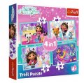 neuveden: Puzzle Gábinin kouzelný domek: Velká dobrodružství 4v1 (35,48,54,70 dílků)