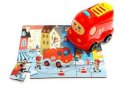 neuveden: Puzzle Hasičské auto, dřevěné s hračkou