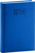 neuveden: Diář 2024: Aprint - modrý, denní, 15 × 21 cm