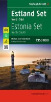 : Estonsko - sever a jih 1:150 000 / silniční mapa