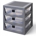 neuveden: Organizér LEGO se třemi zásuvkami - tmavě šedý