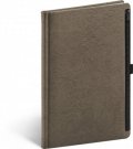 neuveden: Notes - Hardy hnědý, linky, 13×21cm