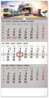 neuveden: Kalendář 2024 nástěnný: 3měsíční Spedice šedý - s českými jmény, 29,5 × 43 