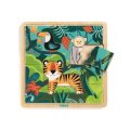 neuveden: DJECO Dřevěné puzzle Tygr a přátelé - 15 pcs