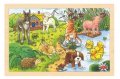 neuveden: Goki Puzzle Mláďata na statku 24 dílků - dřevěné
