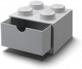neuveden: Úložný box LEGO stolní 4 se zásuvkou - šedý