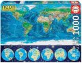 neuveden: Puzzle svítící Mapa světa 1000 dílků