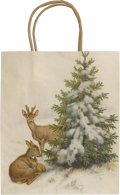 : Dárková papírová taška - Green & White Christmas Deer