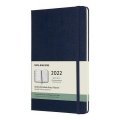 neuveden: Moleskine Plánovací zápisník 2022 modrý L, tvrdý