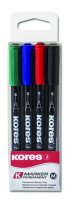 neuveden: Kores K-MARKER Permanentní popisovač, tenký hrot M, mix 4 barev