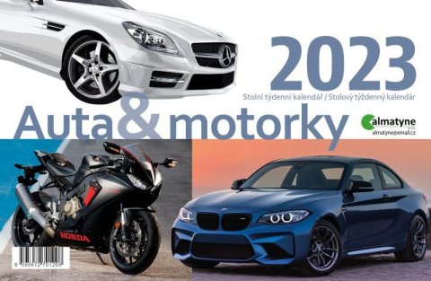 neuveden: Kalendář 2023 Auta a motorky, stolní, týdenní, 214 x 140 mm