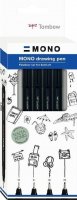 neuveden: Tombow Fineliner MONO drawing pen - sada Fine 4ks