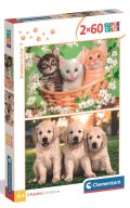 neuveden: Puzzle Chlupatí sourozenci 2x60 dílků