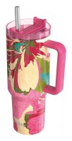 : Nerezový termohrnek s brčkem Stream Pink Flambe 1200ml