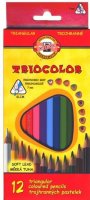 neuveden: Koh-i-noor pastelky TRIOCOLOR trojhranné tenké (měkká tuha) souprava 12 ks 