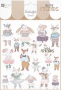 neuveden: Brokátové samolepky - Crafty Friends 17 ks