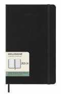 neuveden: Moleskine Zápisník plánovací 18 měsíční 2023-24 tvrdý černý L