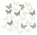 neuveden: Dřevění motýlci 2cm - hnědobílý mix 24ks