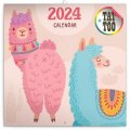 neuveden: Kalendář 2024 poznámkový: Šťastné lamy, 30 × 30 cm