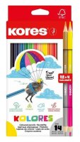 : Kores pastelky Kolores SET 14 ks, 12 + 4 barvy