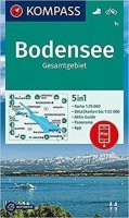 neuveden: Bodensee, Gesamtgebiet 1:75 000 / turistická mapa KOMPASS 1c