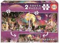 neuveden: Puzzle Panorama Pohádkové víly 2x100 dílků