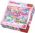 neuveden: Trefl Puzzle Jednorožci 4v1 (35,48,54,70 dílků)