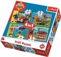 neuveden: Trefl Puzzle Požárník Sam v akci 4v1 (35,48,54,70 dílků)
