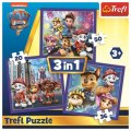 neuveden: Puzzle Tlapková patrola - Připraveni do akce 3v1 (20,36,50 dílků)
