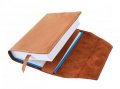 neuveden: Variabilní kožený obal na knihu se záložkou - kůže ořechová