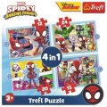 neuveden: Trefl Puzzle Spidey a jeho úžasní přátelé 4v1 (12,15,20,24 dílků)