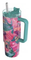 : Nerezový termohrnek s brčkem Vibe Oil Petals 880ml