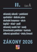 neuveden: Zákony II/A 2026 Občanský zákoník - Obchodní korporace, Občanský soudní řád