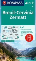: Breuil-Cervinia, Zermatt 1:50 000 / turistická mapa KOMPASS 87