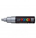 neuveden: Posca akrylový popisovač PC-8K, 8 mm, stříbrná (se širokým, seříznutým hrot