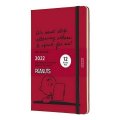 neuveden: Moleskine Plánovací zápisník 2022 Snoopy červený L