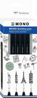neuveden: Tombow Fineliner MONO drawing pen - sada Bold 4ks
