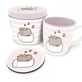 neuveden: Pusheen: Dárkový set v plechovce (hrnek + podtácek)