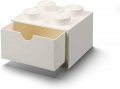 neuveden: Úložný box LEGO stolní 4 se zásuvkou - bílý