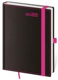 neuveden: Diář 2022 Black-Pink týdenní B6 s poutkem na propisku
