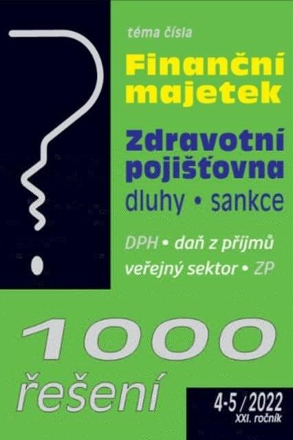 neuveden: 1000 řešení 4-5/2022 - Dlouhodobý finanční majetek, Dluh u zdravotní pojišť